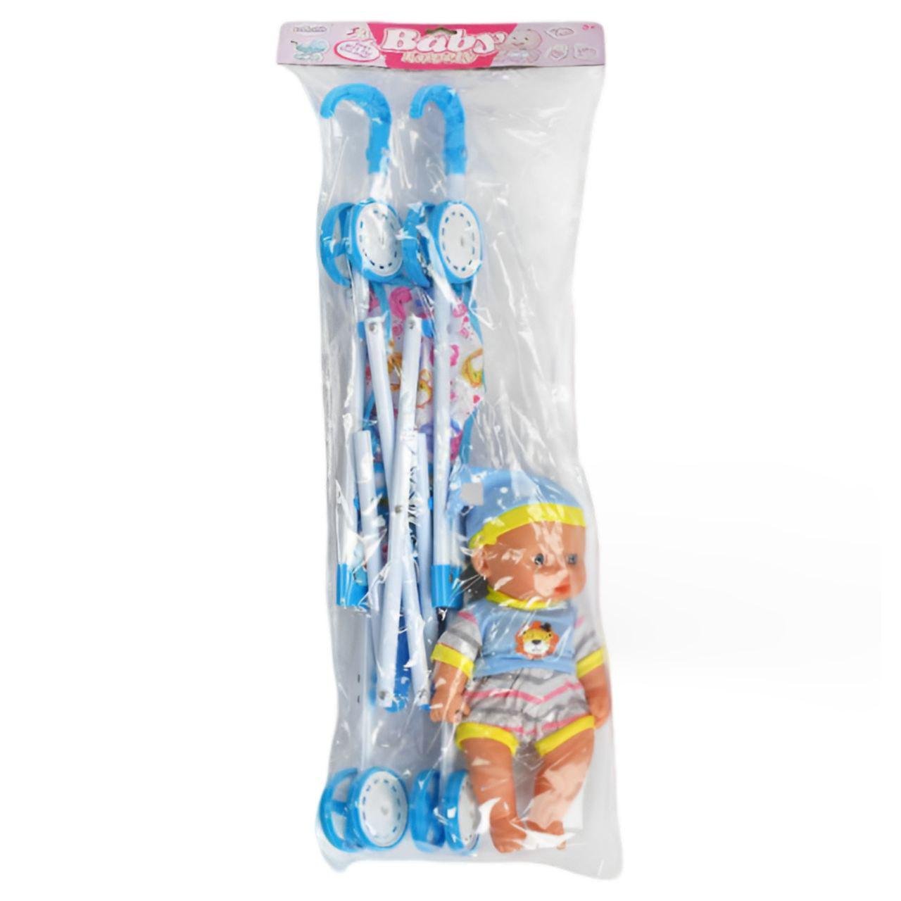 Игровой набор Коляска с пупсом L-8037 B4 кукла и коляска Голубой - фото 2
