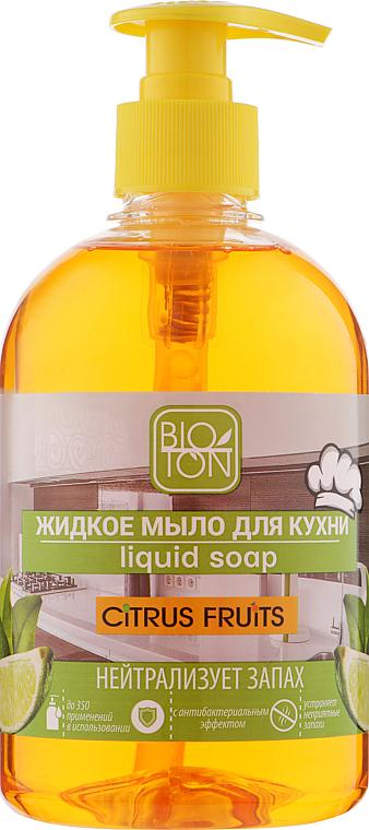 Жидкое антибактериальное мыло для кухни Bioton Citrus Fruits с дозатором 500 мл (16633)