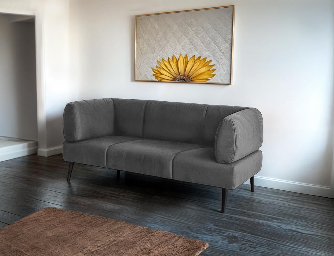 Диван з підлокітниками Tobi Sho Бенно-1 офісний з конусною ногою 1400х720х750 мм велюр Emilia 91 Silver - фото 3 Диван з підлокітниками Tobi Sho Бенно-1 офісний з конусною ногою 1400х720х750 мм велюр Emilia 91 Silver - фото 3