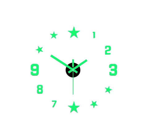 Часы настенные DIY цифры и звезды люминесцентные 40 см (6860)