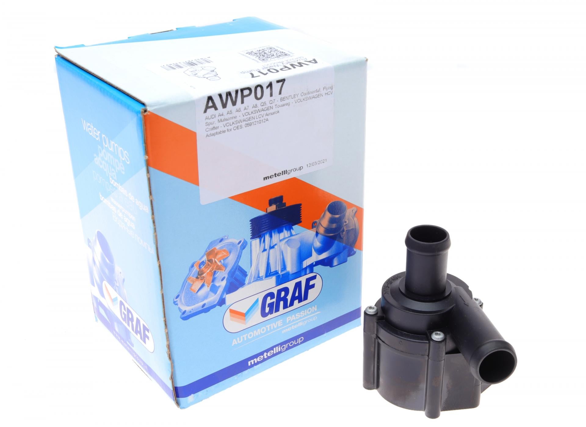 Насос системи охолодження додатковий Graf Audi A4-A8/Q5/Q7 06-/VW Crafter/Touareg/Amarok 11-16 (AWP017)
