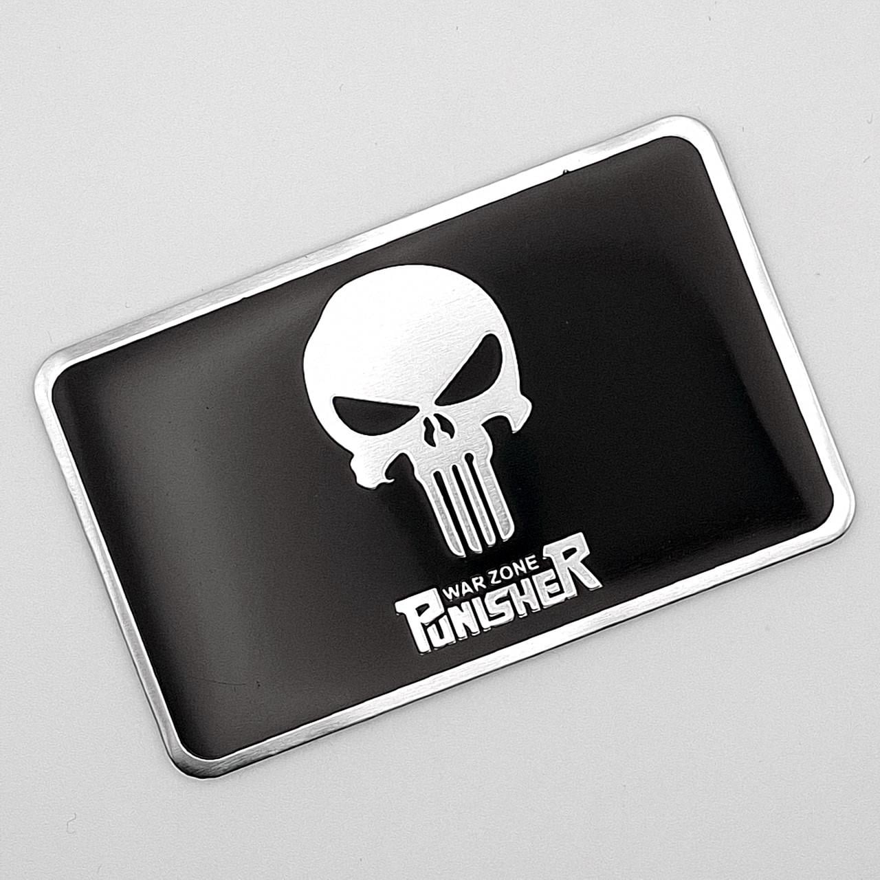 Эмблема алюминиевая Punisher War Zone Каратель Череп 8х5 см (2835233457)