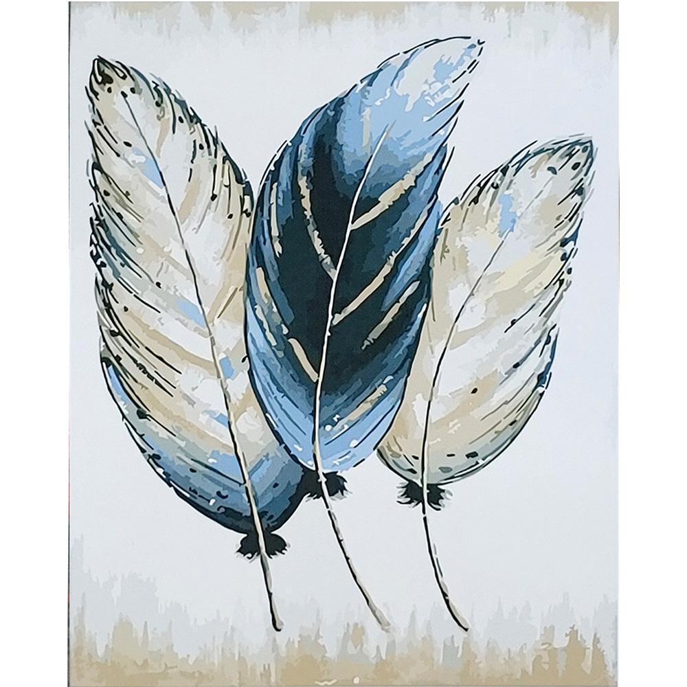 Картина по номерам Strateg Премиум Золотые перья 40x50 см (SY6785)