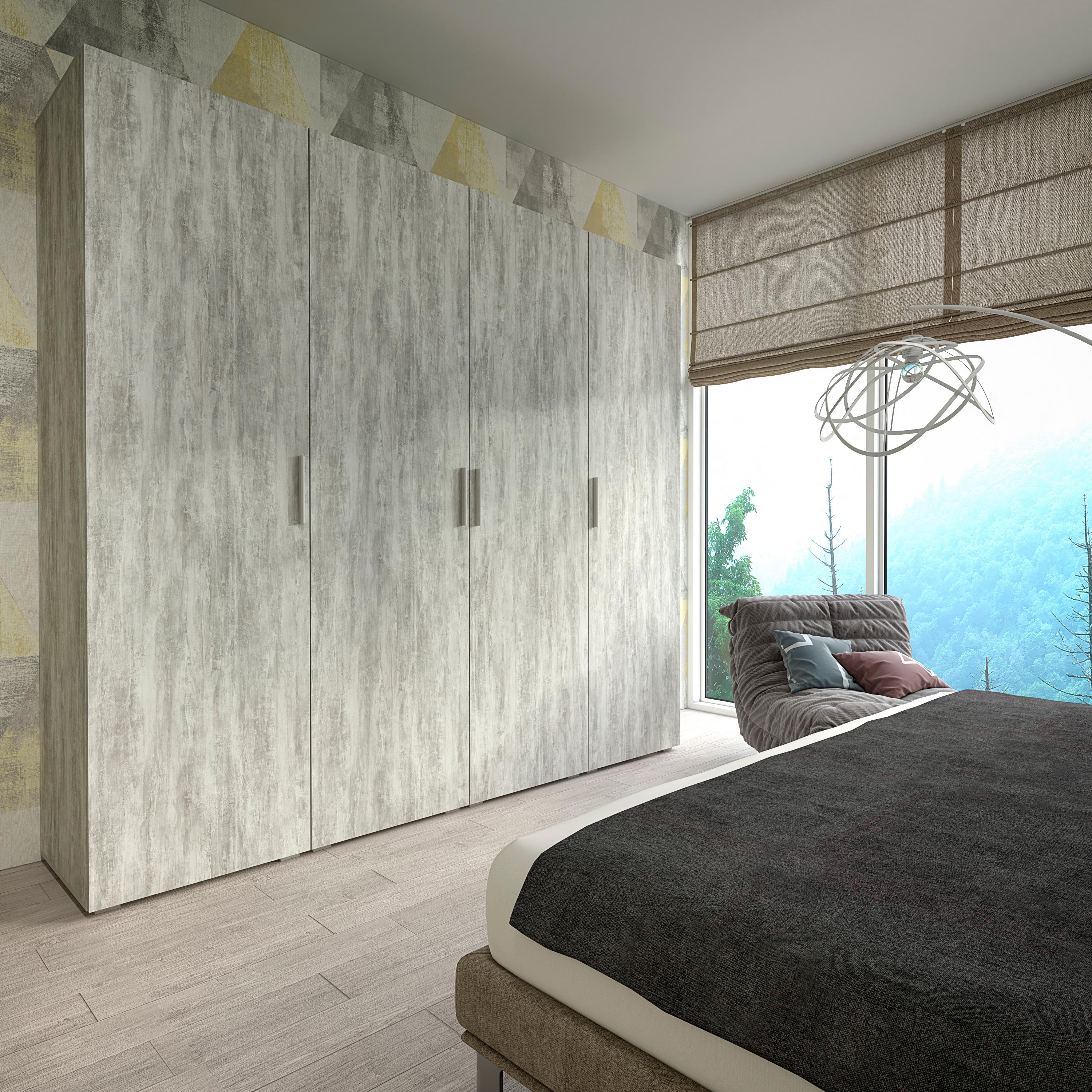 Шафа-пенал у прихожу зі штангою та полицями 600x2180x520 мм Бетон (mst-12-bt) - фото 3 Шафа-пенал у прихожу зі штангою та полицями 600x2180x520 мм Бетон (mst-12-bt) - фото 3