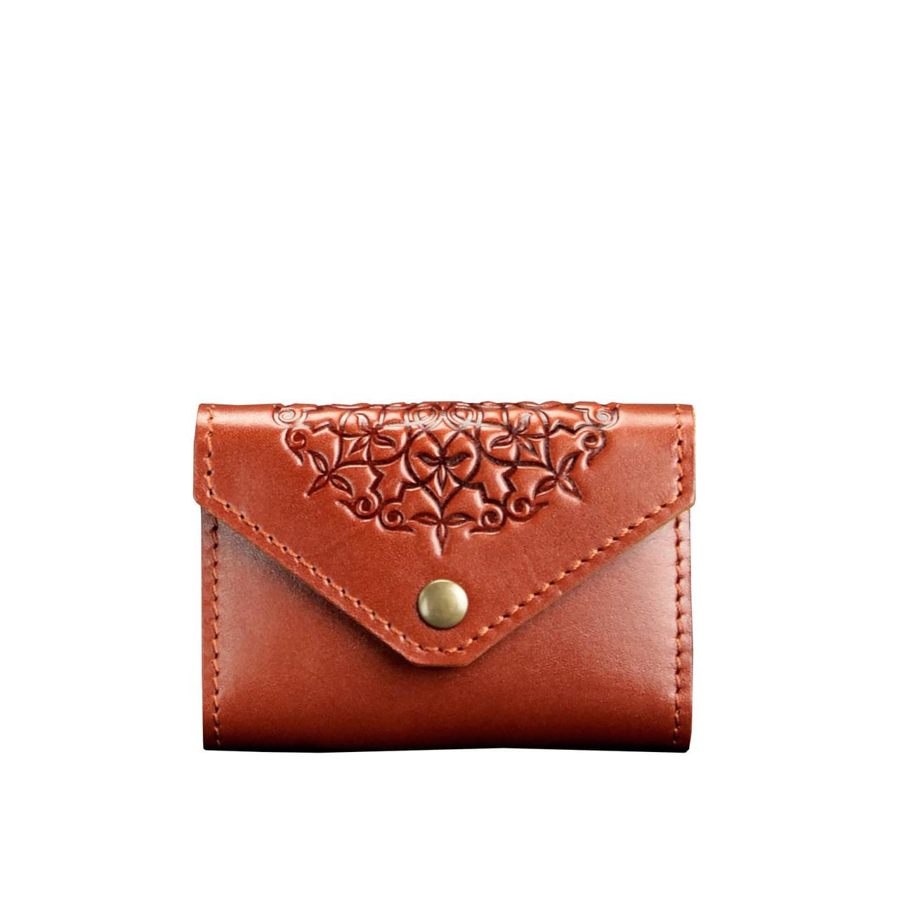 Кард-кейс кожаный 3.0 с мандалой Светло-коричневый (A-026321)
