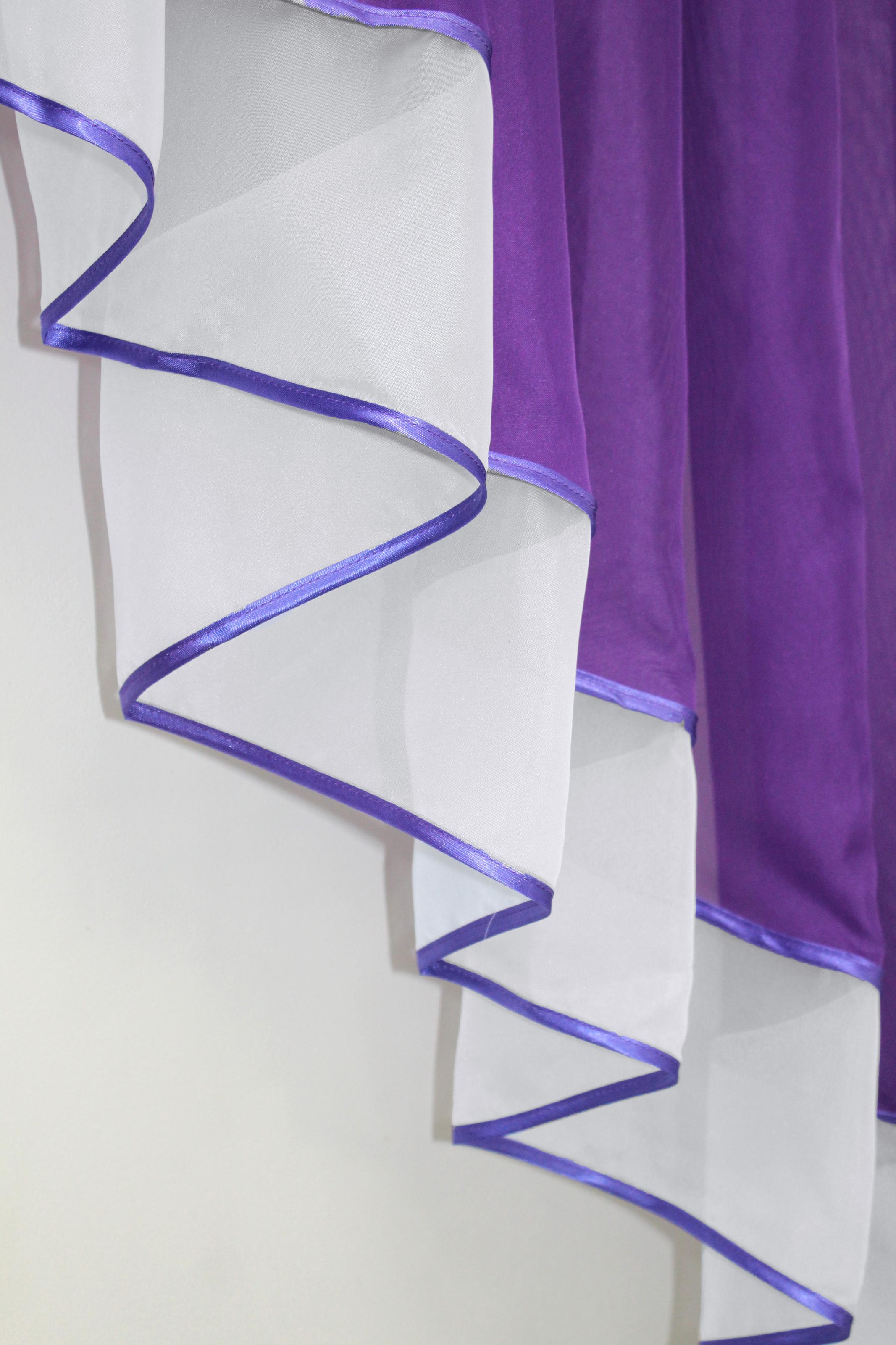 Занавеска кухонная VR-Textil № 023к 150х150 см Белый/Фиолетовый (50-521) - фото 4