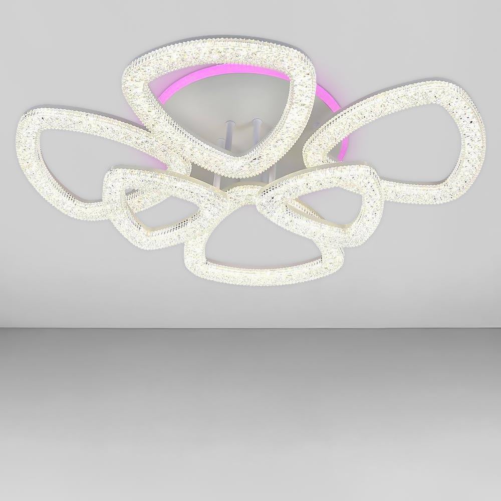 Люстра потолочная светодиодная Lighthouse SY-19944/4/2C WH/PK/BU 156/24W с пультом 680х535х150 мм Белый