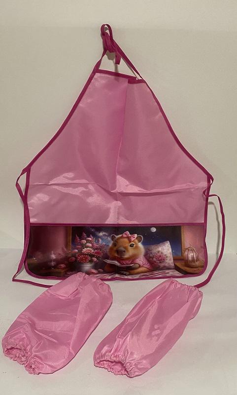 Фартук с нарукавниками Капибара 127-6 50x45 см Розовый (1340951) - фото 1