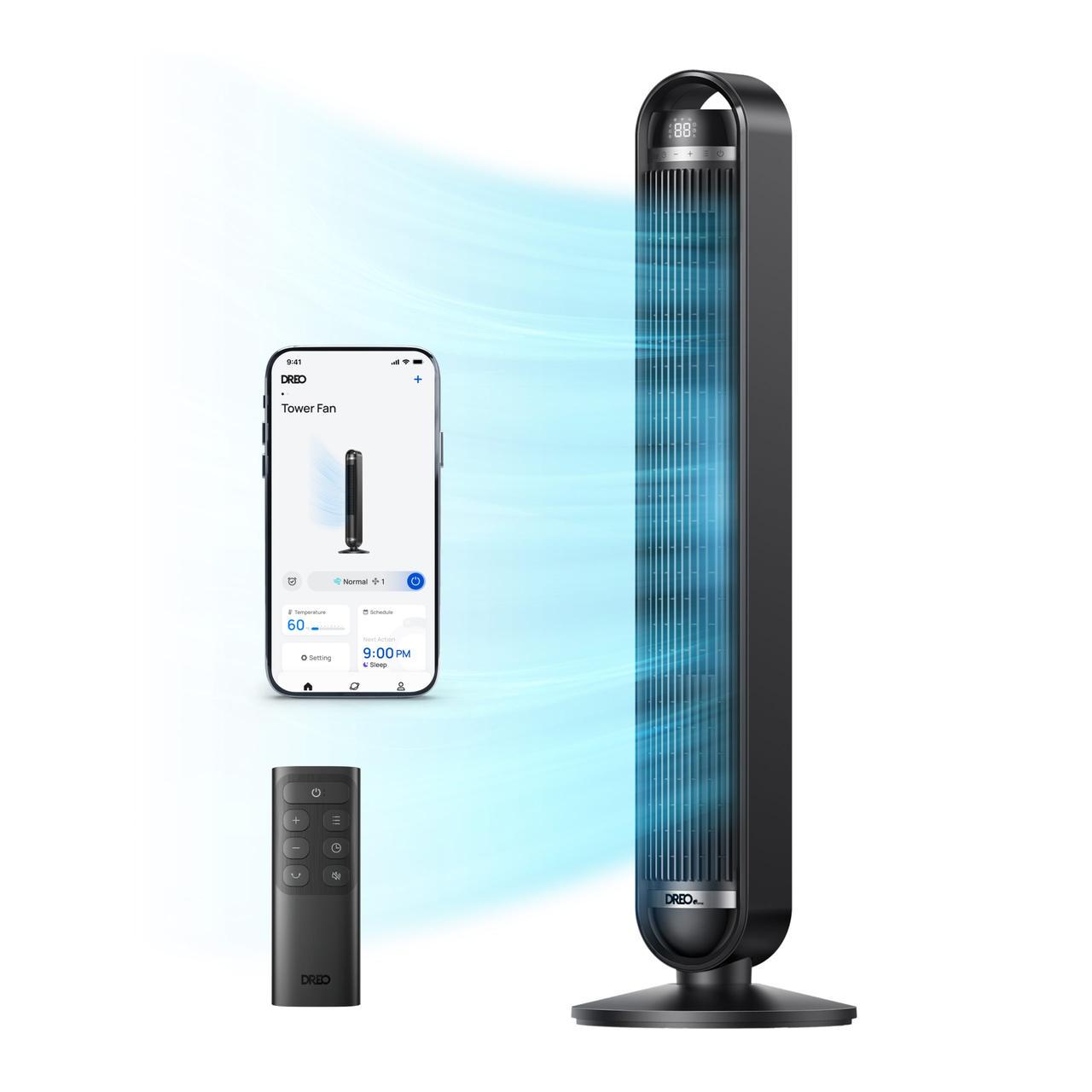 Вентилятор розумний DREO Cruiser 106 см 9 швидкостей Wi-Fi 25дБ 90° Чорний - фото 2 Вентилятор розумний DREO Cruiser 106 см 9 швидкостей Wi-Fi 25дБ 90° Чорний - фото 2