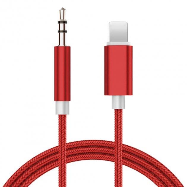Аудио-кабель AUX SUNROZ Lightning-3,5 мм 1 м Red (A48421)