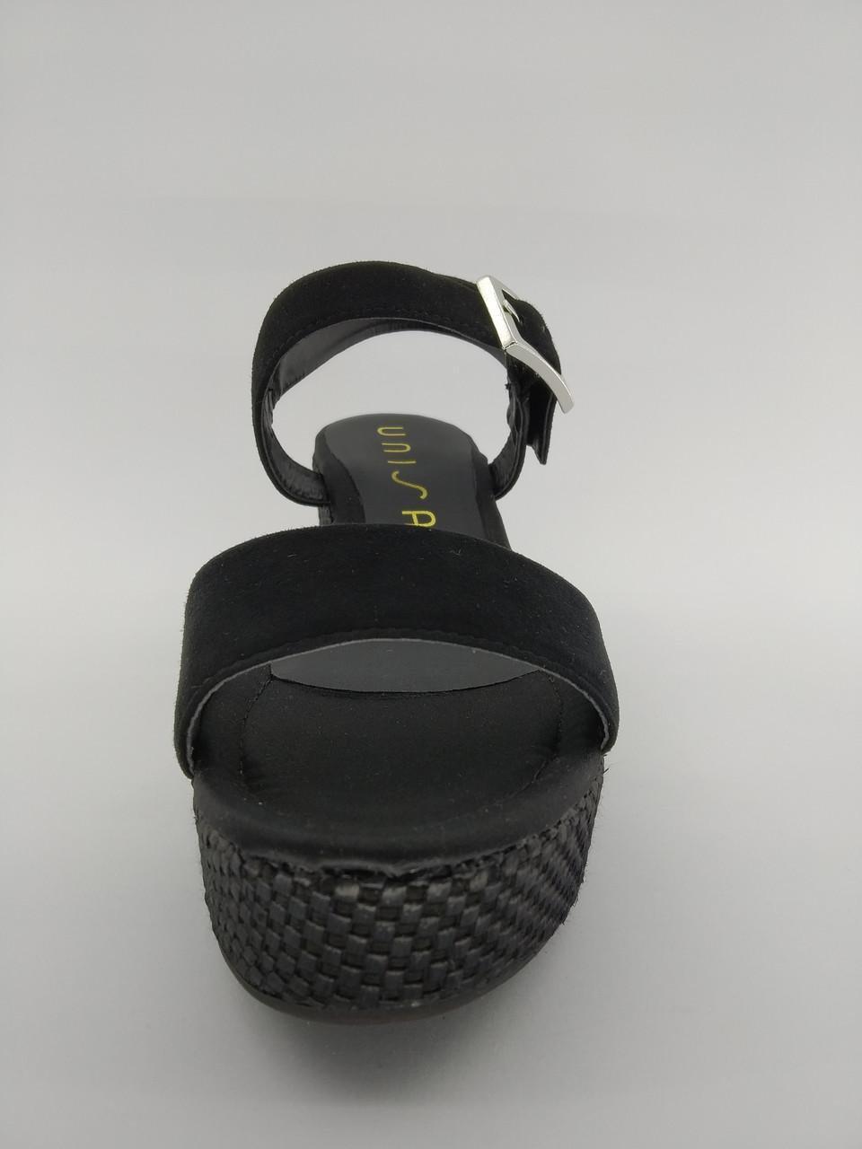 Босоніжки жіночі шкіряні на танкетці Unisa №039 р. 40/26 см Чорний (985167729) - фото 3 Босоніжки жіночі шкіряні на танкетці Unisa №039 р. 40/26 см Чорний (985167729) - фото 3