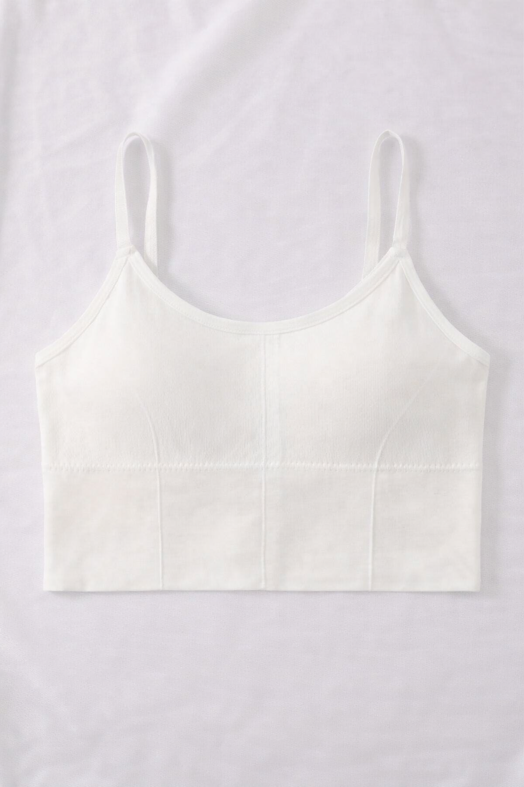 Майка-топ женская базовая на тонких бретелях бесшовная S Белый (907787/1)