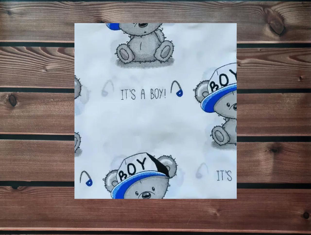 Пеленка детская BST из натуральной хлопковой ткани 90х80 см Белый/Синий (1798900058)