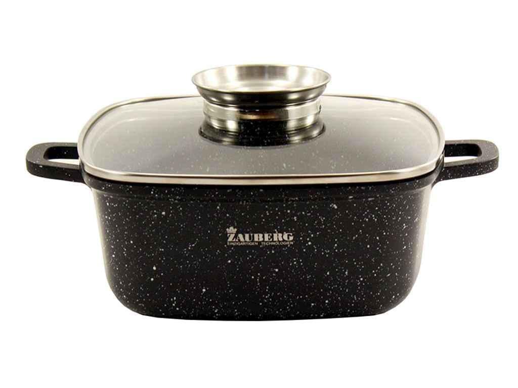 Кастрюля ZAUBERG квадратный мрамор 4,4 л (1224 BL)