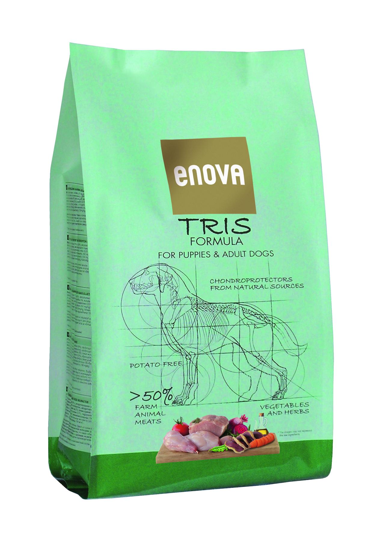 Корм для собак сухой беззерновой полнорационный Enova Tris Formula ультрапремиум класса всех возрастных групп и пород 2 кг (CS512) - фото 1 Корм для собак сухой беззерновой полнорационный Enova Tris Formula ультрапремиум класса всех возрастных групп и пород 2 кг (CS512) - фото 1