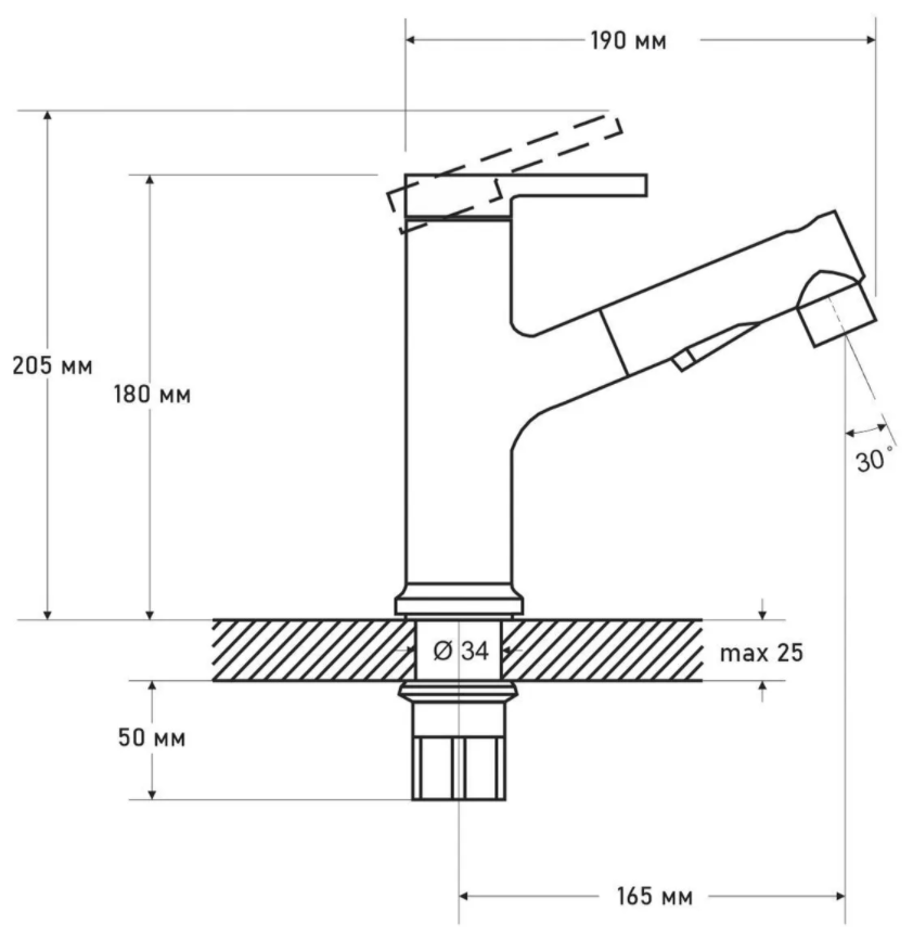 Смеситель для умывальника 3в1 G-Lauf GOG10-A012 с вытяжной лейкой - фото 2 Смеситель для умывальника 3в1 G-Lauf GOG10-A012 с вытяжной лейкой - фото 2
