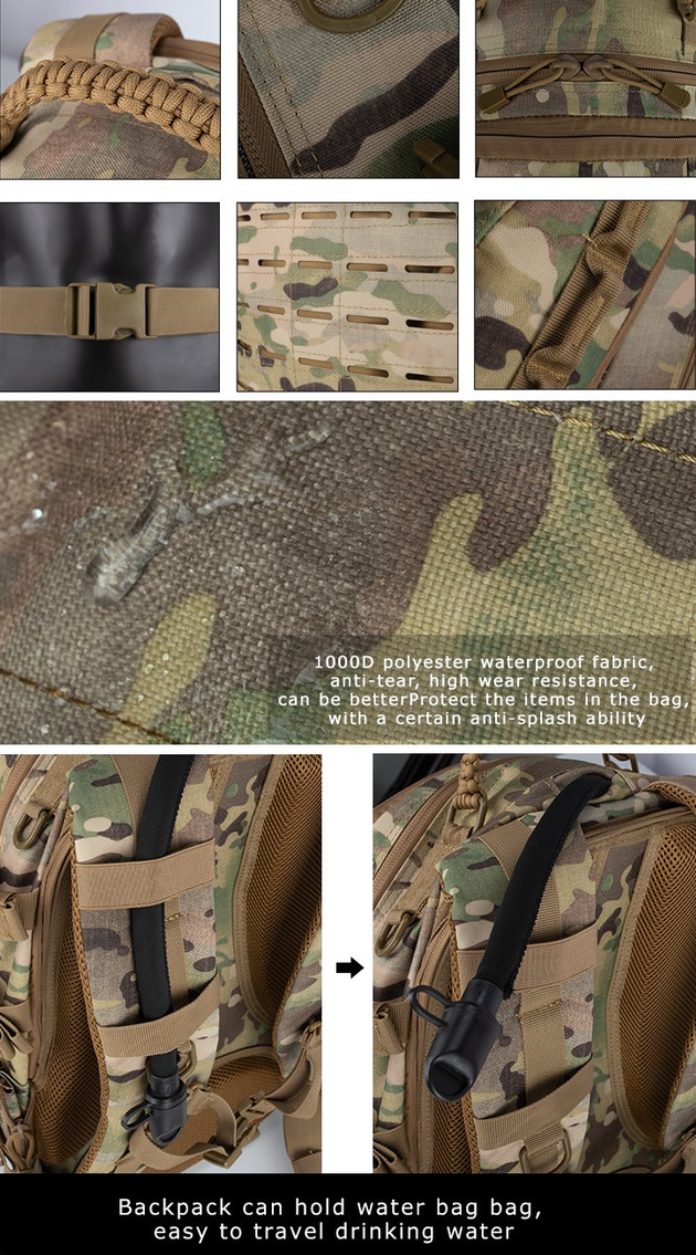 Рюкзак армейский 40-55 л Мультикам (2000605717) - фото 6