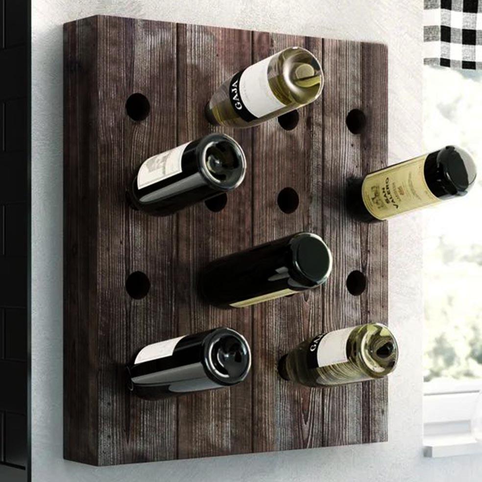 Полка для вина настенная из дерева Якусима Лофира (ПНК-015139)