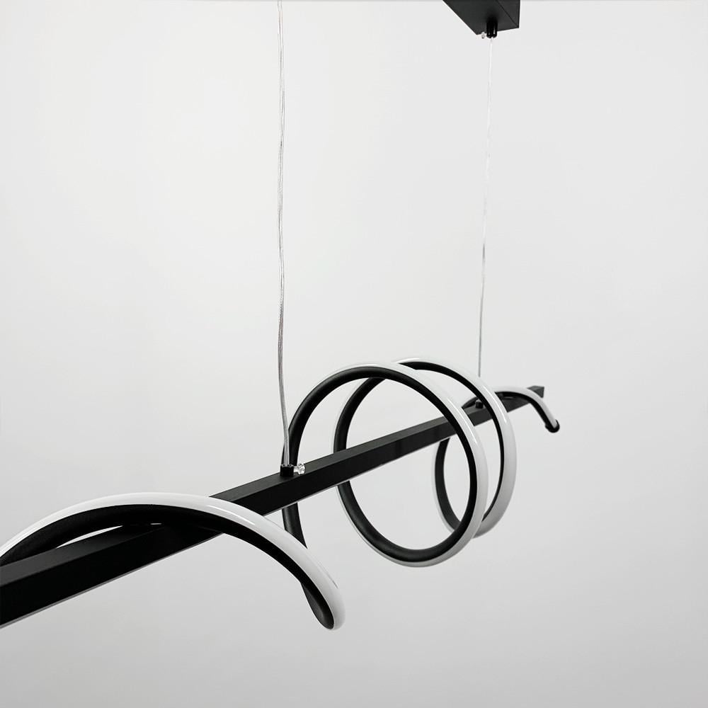 Люстра видовжена Wave 100 см Чорний (K 23 BK) - фото 4 Люстра видовжена Wave 100 см Чорний (K 23 BK) - фото 4