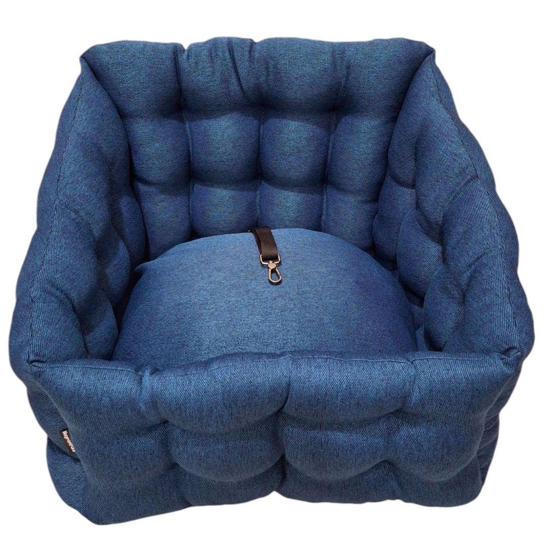 Автомобільне крісло для собак Huge and Tiny зі знімними ременями 50x45 см Синій - фото 3 Автомобільне крісло для собак Huge and Tiny зі знімними ременями 50x45 см Синій - фото 3