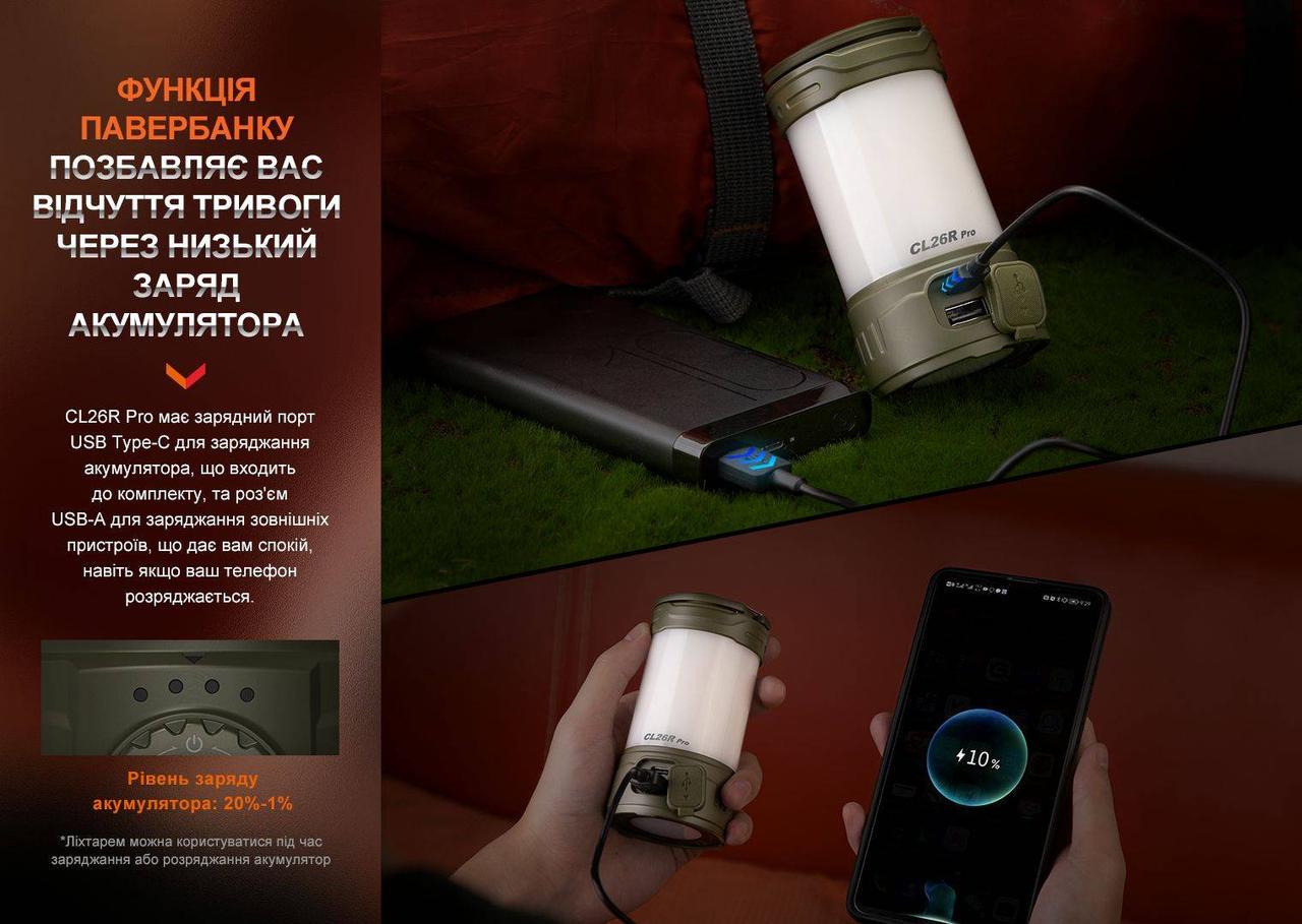 Фонарь кемпинговый Fenix CL26R Pro Серый (2306744393) - фото 5 Фонарь кемпинговый Fenix CL26R Pro Серый (2306744393) - фото 5