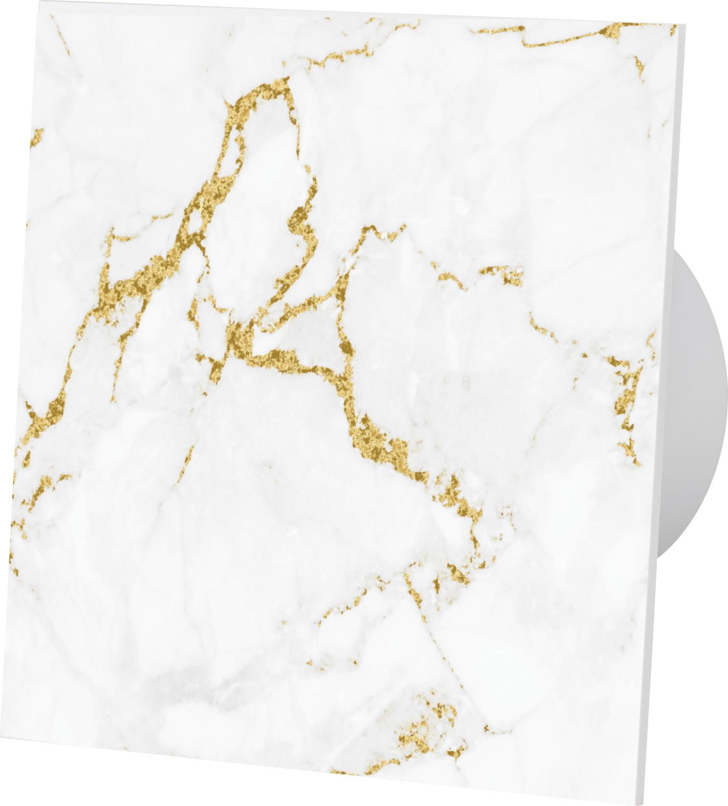 Вытяжной вентилятор AirRoxy dRim 125 BB HS glass с датчиком влажности и таймером Marble White Gold