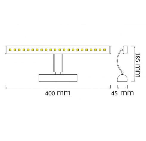 Светильник настенный для зеркал STANDART LED 8W 4200K IP20 (s617009) - фото 2