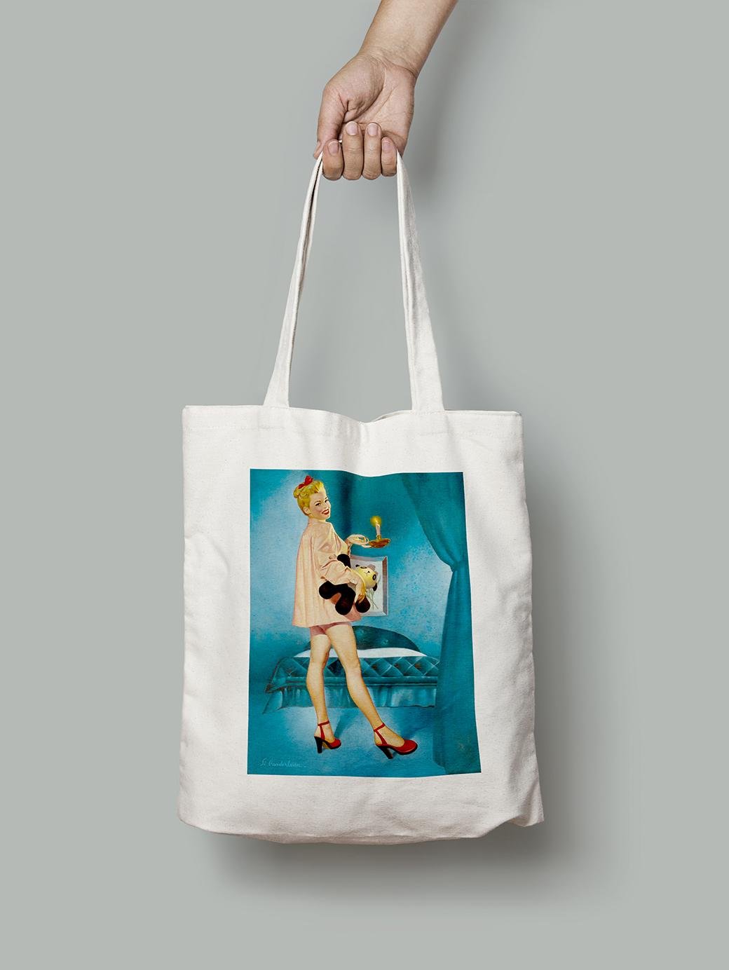 Эко-сумка Девушка с плюшевым мишкой Саймона Вандермана шопер (pin_up010066_Bag)