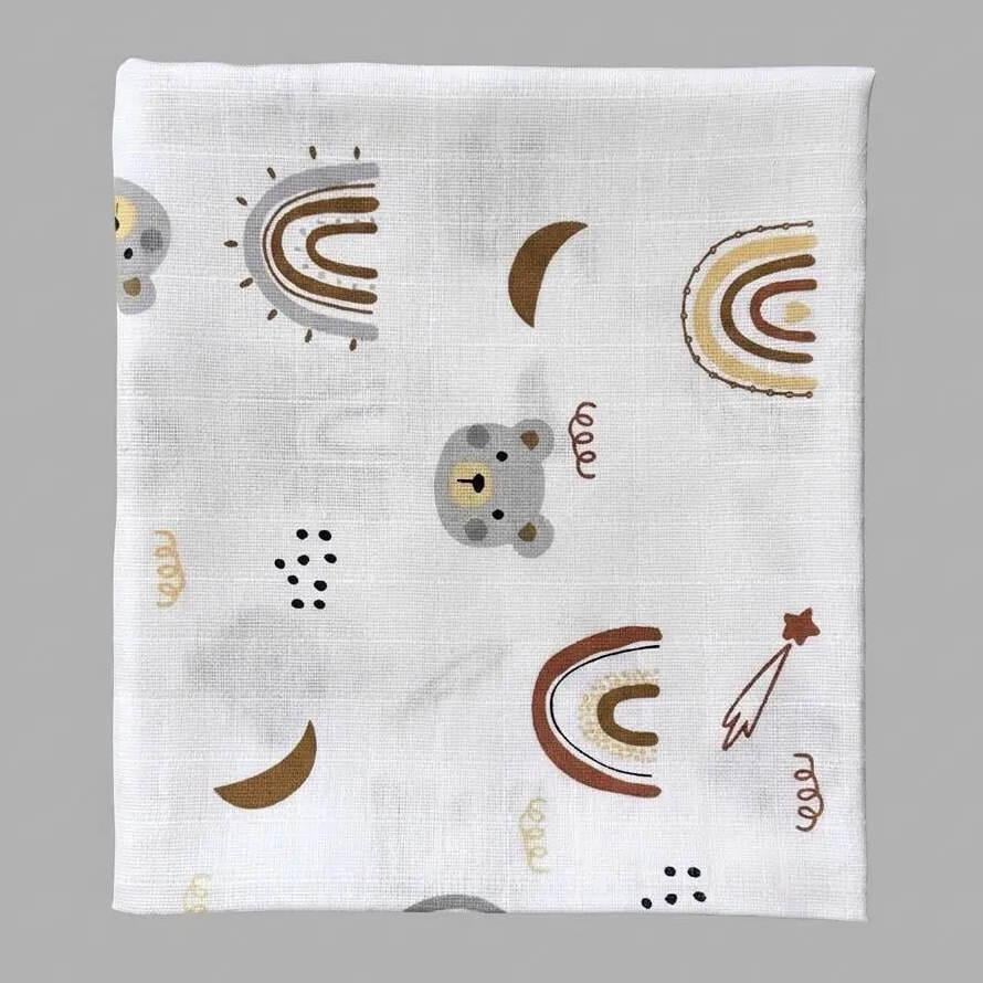 Пеленка детская BST Радуга двухслойная муслиновая 90х80 см (2789599727)