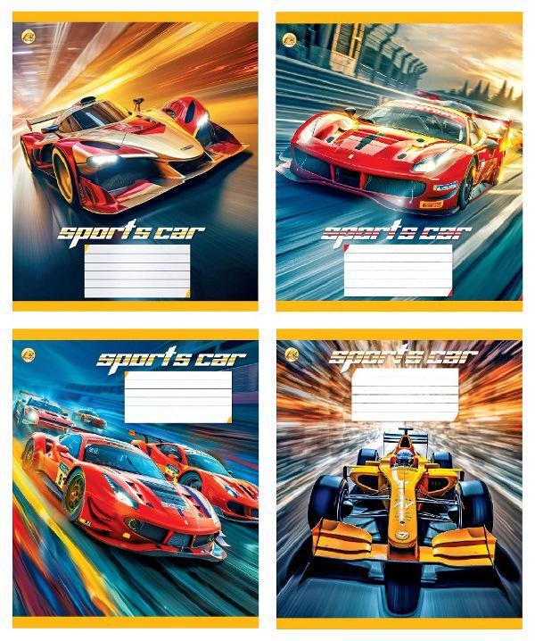 Зошити учнівські Тетрада Гонка в косу лінію тверда палітурка 12 арк. 25 шт. (MTT-199161)