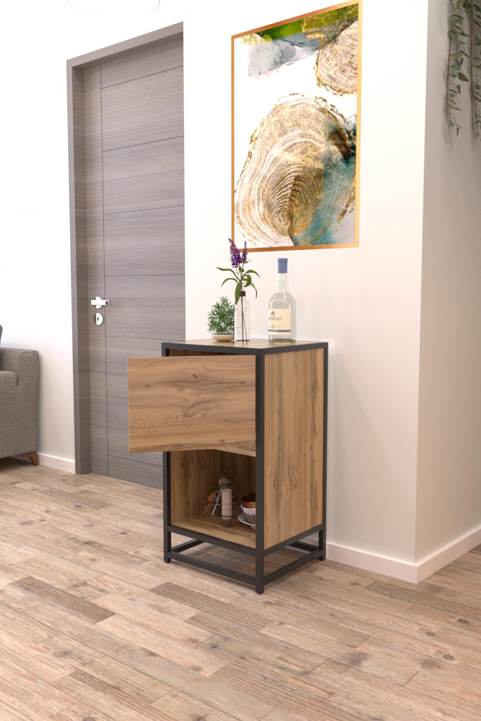 Тумба EcoLoft Скавелла DSP-1270-1 в стиле лофт Дуб Аппалачи (29820927) - фото 3 Тумба EcoLoft Скавелла DSP-1270-1 в стиле лофт Дуб Аппалачи (29820927) - фото 3