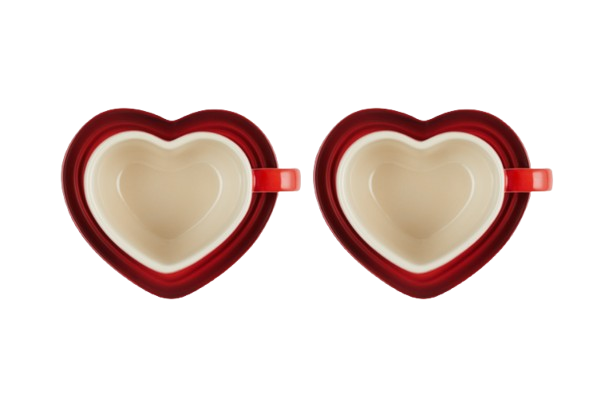 Набор чашек с блюдцами Le Creuset Heart Cerise 2 шт. 220 мл (89318220600099) - фото 4