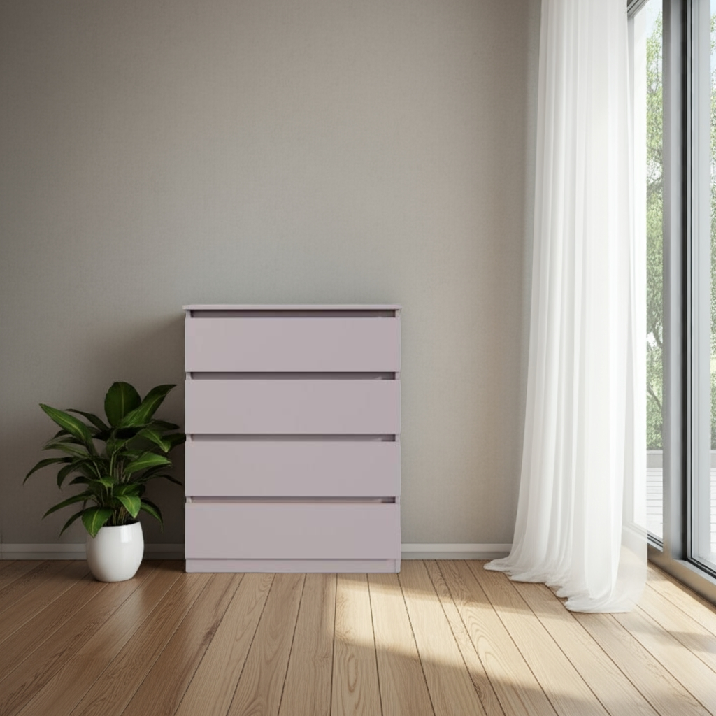 Комод MEBEX на 4 шухляди 80х40х100 см Сірий світлий (VM4B800LG) - фото 2 Комод MEBEX на 4 шухляди 80х40х100 см Сірий світлий (VM4B800LG) - фото 2