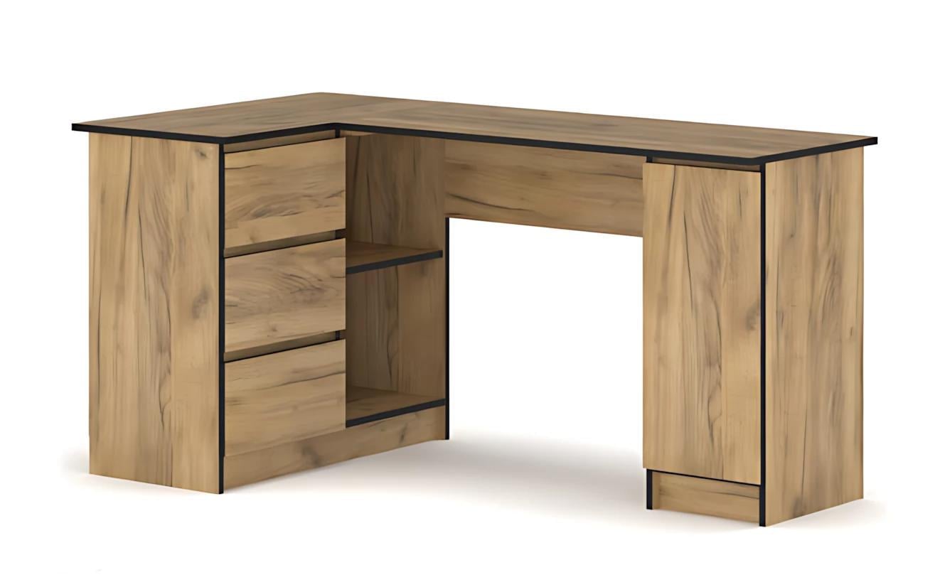 Письмовий стіл кутовий Mebel Service Бруклін 1Д3Ш 155х85х76,6 см Дуб крафт золотий (27776549)