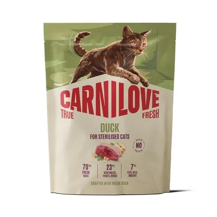 Корм сухий Carnilove True Fresh Beef Sterilised для стерилізованих кішок качка 400 г (173760)