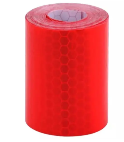 Светоотражающая лента на скотче Соты 1 м x 5 см Красный (11565/4)