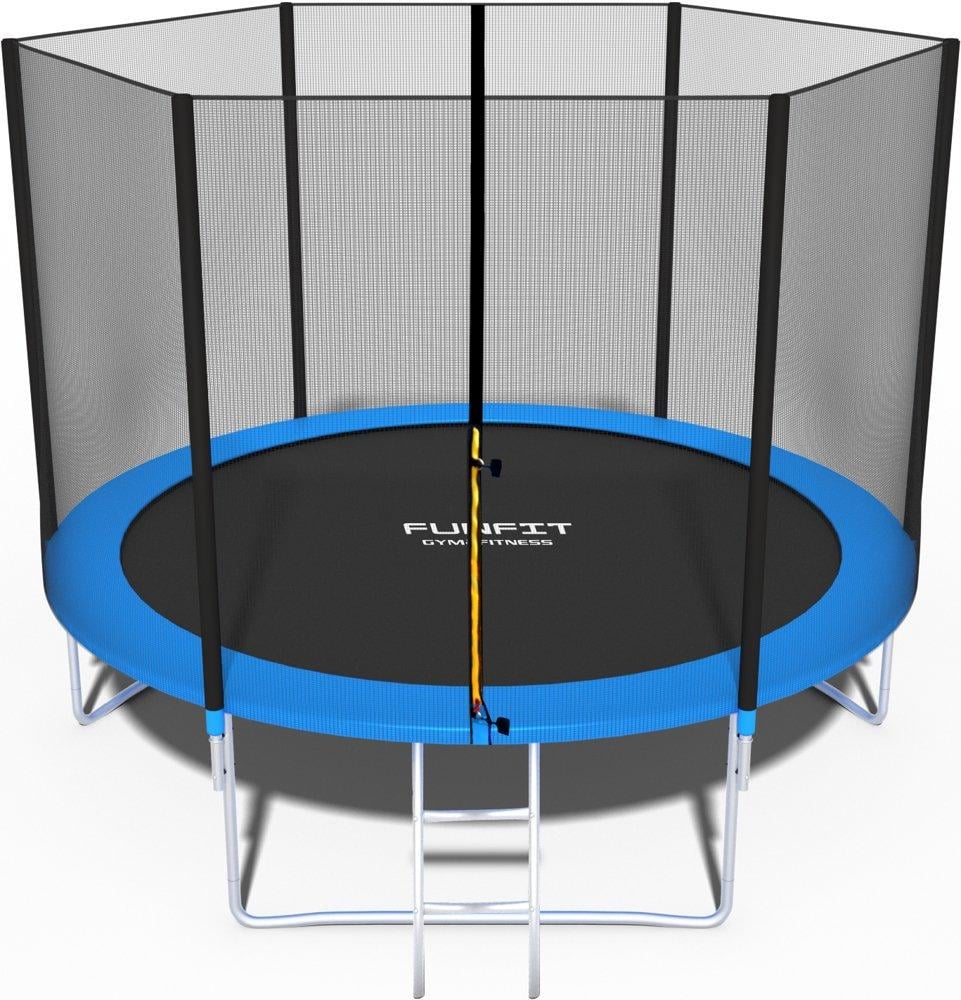 Батут садовый детский FUNFIT 312 см с внешней сеткой и лестницей