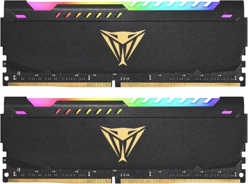 Оперативная память с подсветкой Patriot Viper Steel RGB DIMM 64 Гб DDR4 3200 МГц CL18 Черный (PVSR464G320C8K)