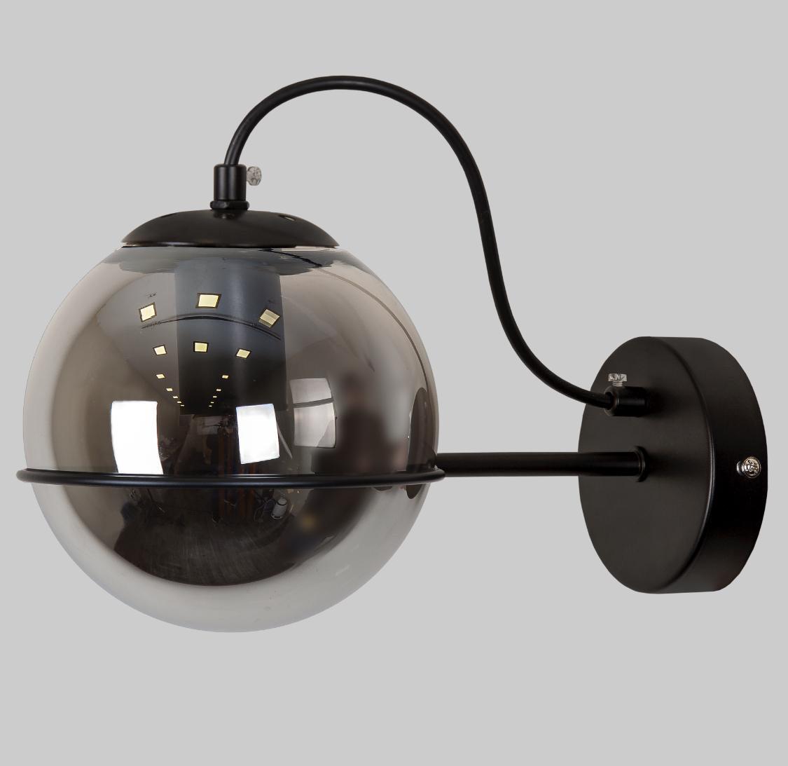 Бра с шаром 15 см Черный (61-J2017-1 BK+BK)