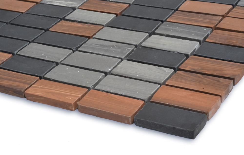 Керамогранитная мозаика Kotto Ceramica MI7 CS 305 2,3x4,6 см/300x300 мм Bucchero\Noce\Nero