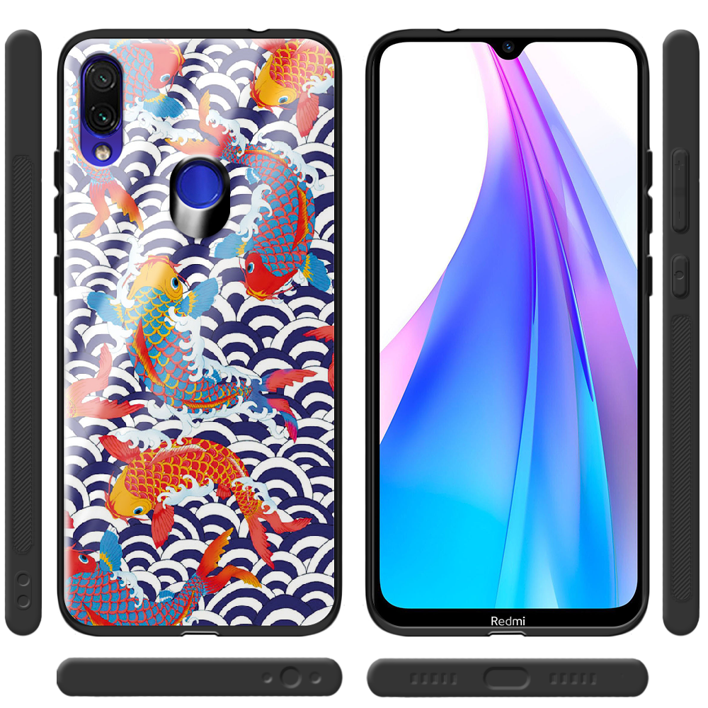 Чехол Boxface Xiaomi Redmi Note 7 Koi Fish Черный силикон со стеклом (36202-up2477-37748) - фото 2 Чехол Boxface Xiaomi Redmi Note 7 Koi Fish Черный силикон со стеклом (36202-up2477-37748) - фото 2