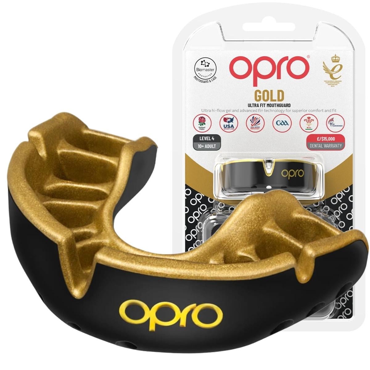 Капа для взрослых Opro Gold с 11 лет Black/Gold (Gold_Bl/Gold)