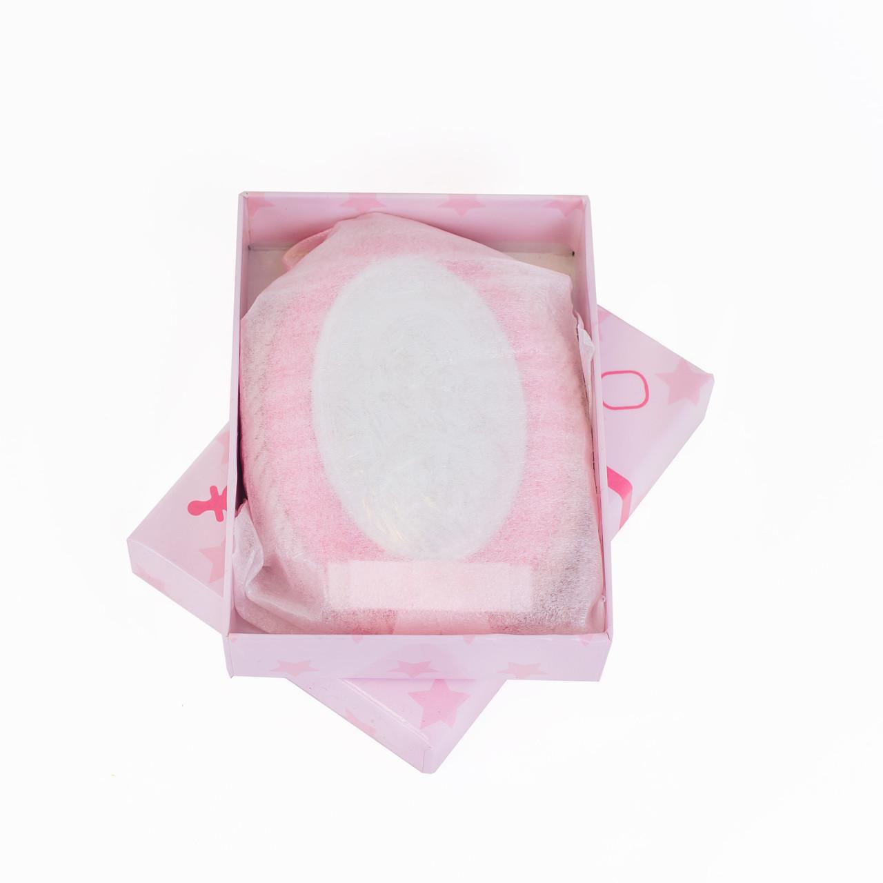 Дитяча Іконка Божа Матір Розчулення Солодке Цілування на рожевій подушечці в сріблі 8х11 см - фото 2