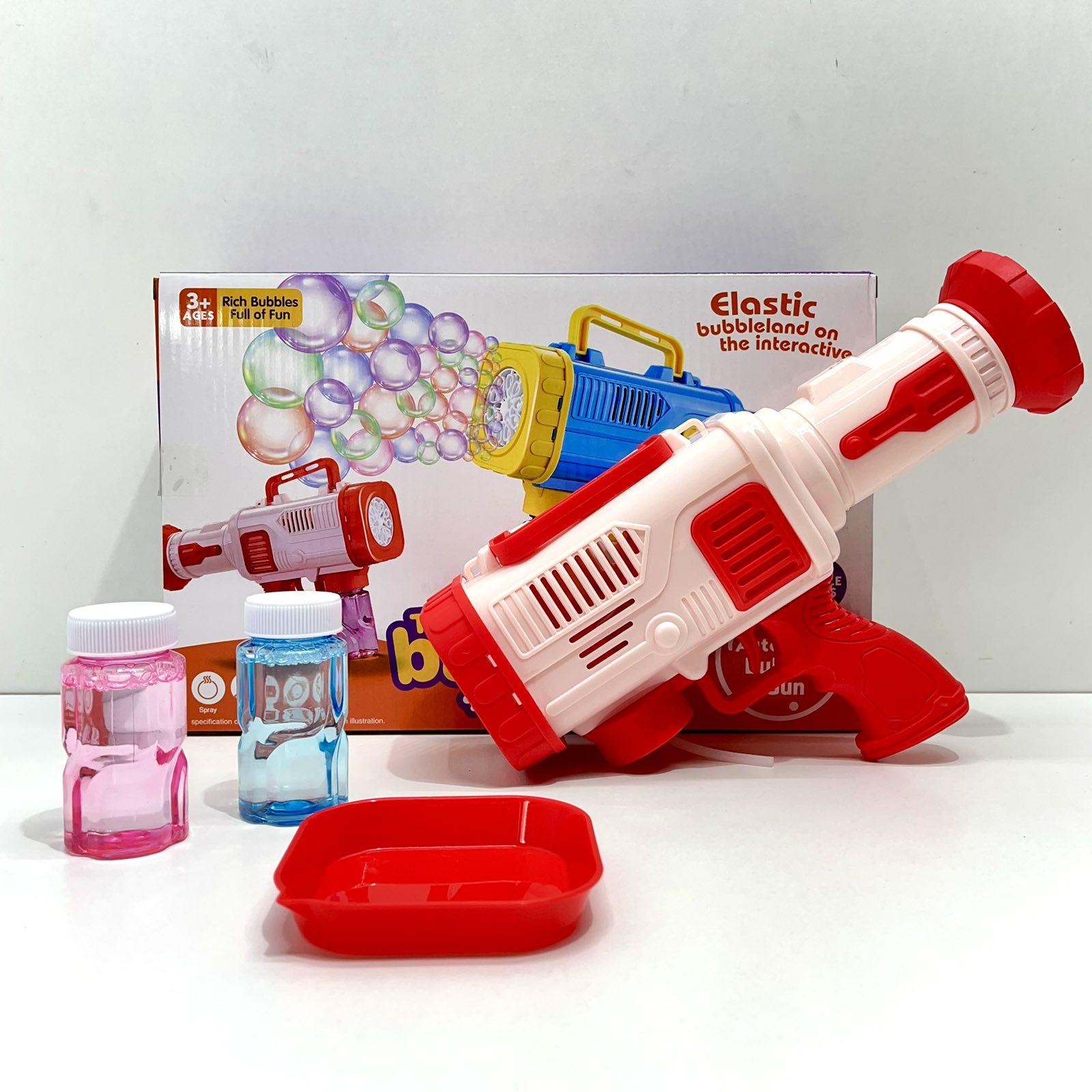 Пистолет для запуска мыльных пузырей светло/запаска 26 см Красный (9835-3)