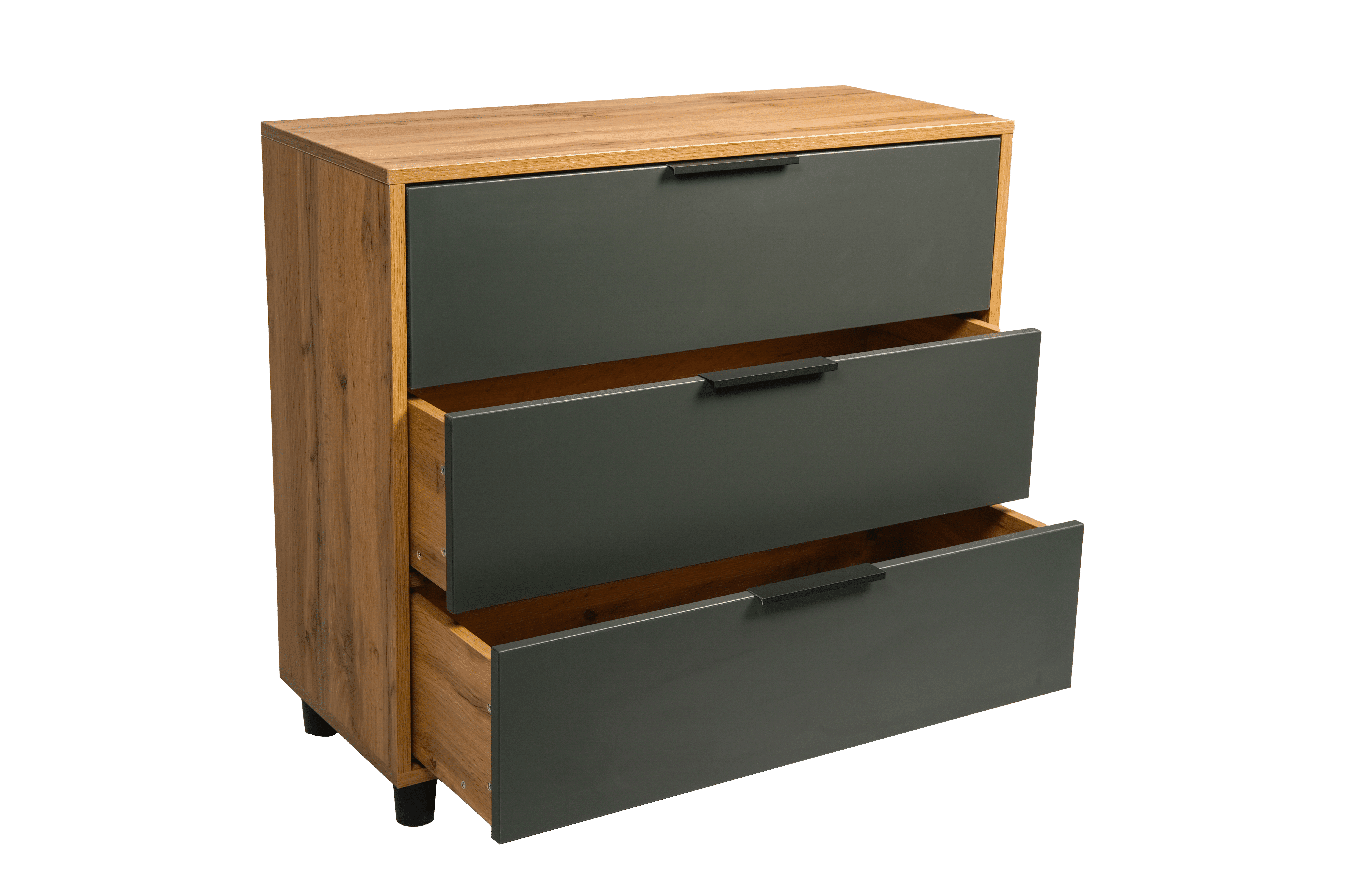 Комод 820х900х380 мм Сірий/Дуб (12709371) - фото 2 Комод 820х900х380 мм Сірий/Дуб (12709371) - фото 2