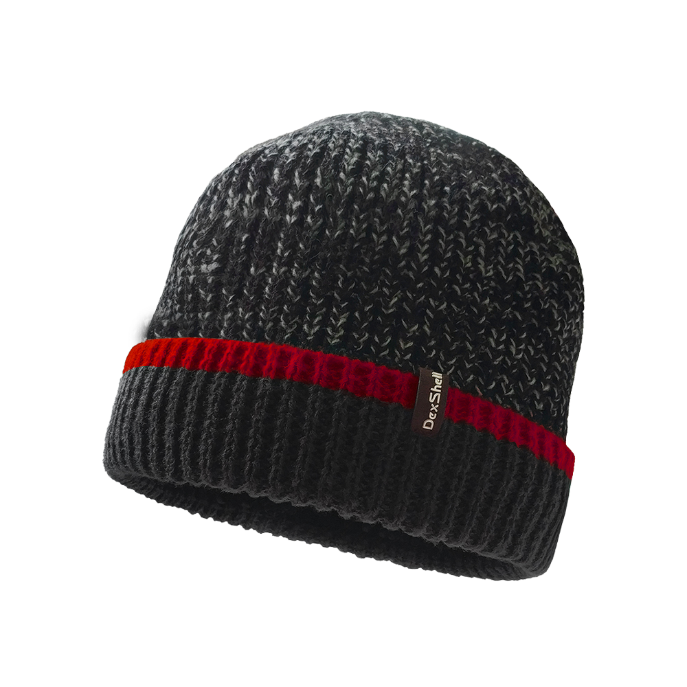 Шапка водонепроницаемая Dexshell DH353REDSM Cuffed Beanie S/M Черный с красной полосой