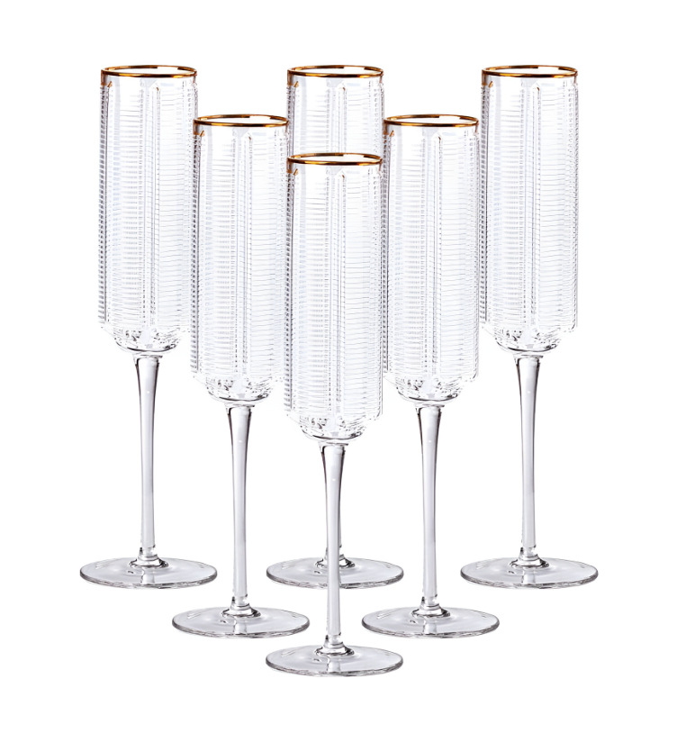 Набор бокалов для шампанского Stunning 6 шт. по 300 мл Прозрачный/Золотой