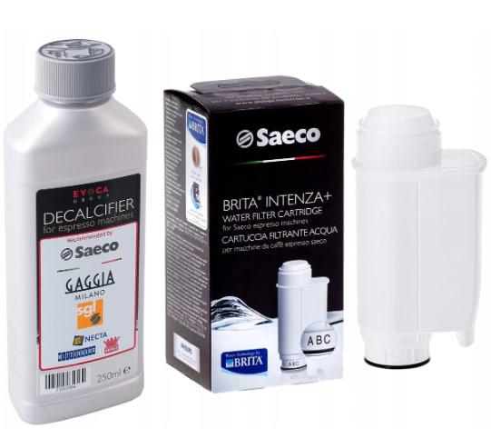 Набір для обслуговування кавомашин Saeco/Philips фільтр для води Brita Intenza CA6702/рідина від накипу (10262053)