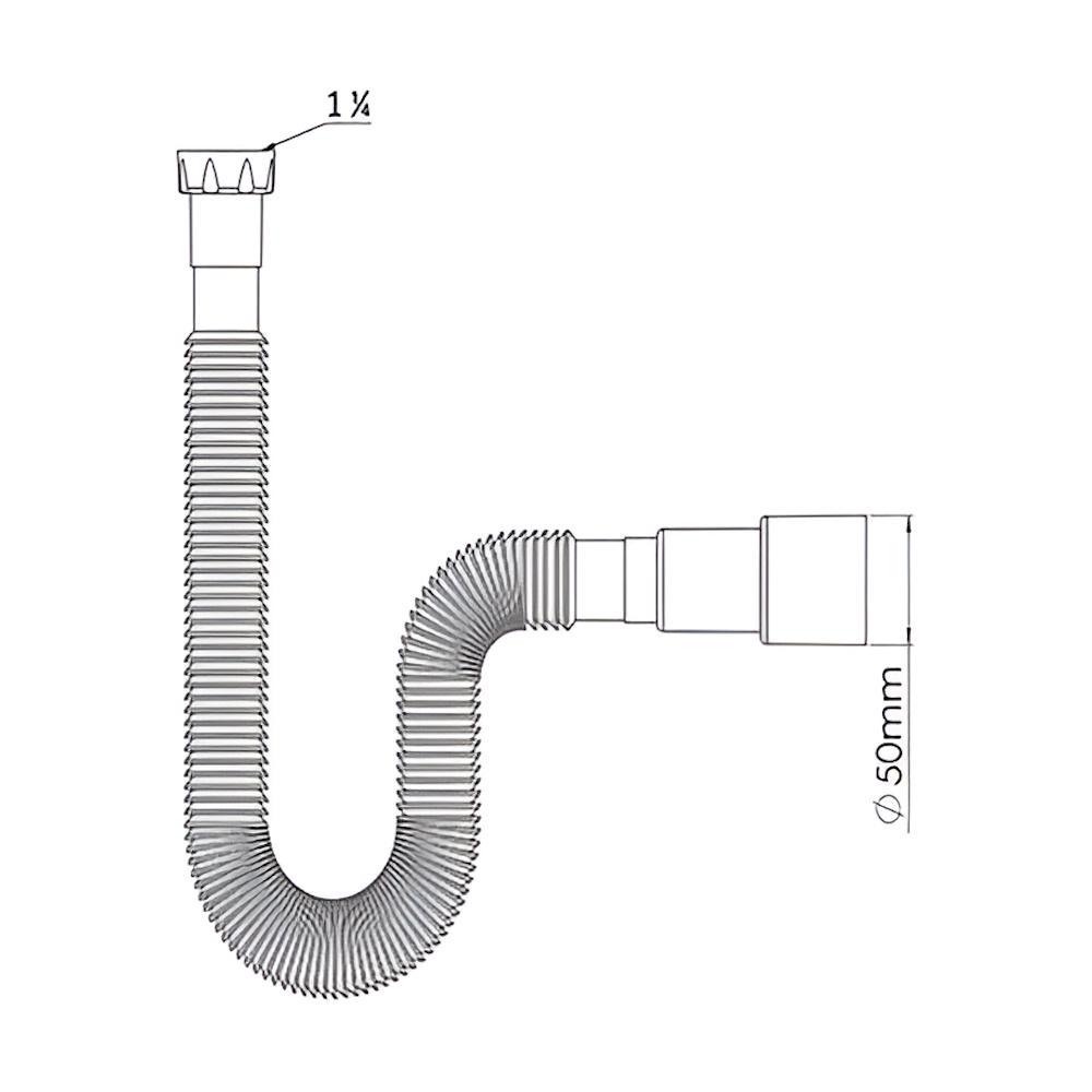 Гнучка труба для сифона Nova 1312N 1 1/4" з гайкою 800 мм (TU-17323) - фото 2