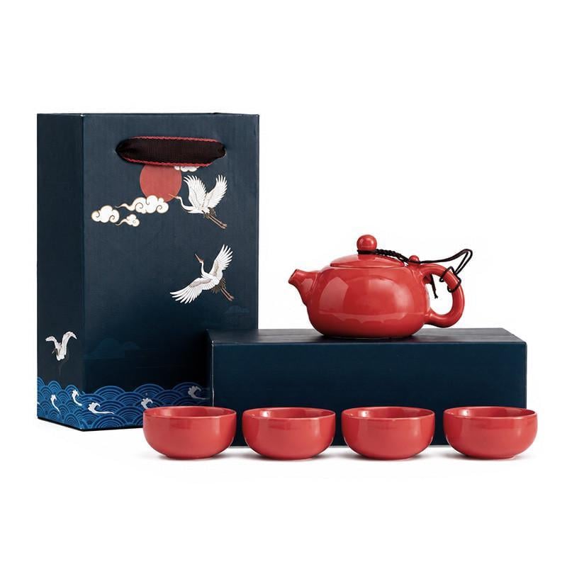Сервиз для чая Lesko S2660 керамический чайник Си Ши и 4 пиала Red (36490814) Сервиз для чая Lesko S2660 керамический чайник Си Ши и 4 пиала Red (36490814)
